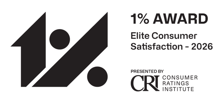 1% Award — Elite Consumer Satisfaction 2026, presented by the Consumer Ratings Institute